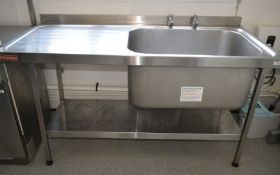1 x Franke Strainless Steel Wash Unit with Very Large Sink, Taps, Drainer and Undershelf - Dimension