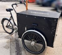 1 x Christiania Three Wheel Event / Street Vendor Bike with Gas Lift Storage Box with Pullout Shelf