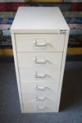1 x Six Drawer Filing Cabinet - Dimensions: H66 x W28 x D41 cms