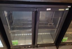1 x GAMKO Two Door Back Bar Bottle Cooler - Dimensions: H90 x W90 x D57 cms