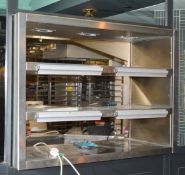 1 x Stainless Steel Passthrough Heated Gantry Food Warmer with Order Ticket Rails