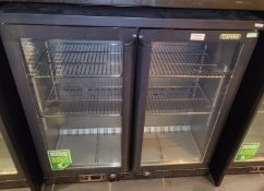 1 x GAMKO Two Door Back Bar Bottle Cooler - Dimensions: H90 x W90 x D57 cms