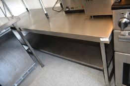 1 x Stainless Steel Prep Table with Undershelf - Dimensions: H75 x W180 x D65 cms116