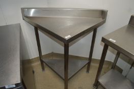 1 x Stainless Steel Prep Counter - Features Castors and Undershelf