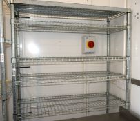 1 x Wire Shelving Unit for Commercial Kitchens - Dimensions: H179 x W90 x D35 cms