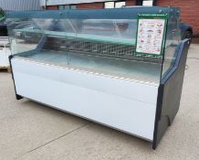 1 x Large Serve Over Deli Counter Display Fridge - 240v - Dimensions: H122.5 x W196.5 x D89 cms