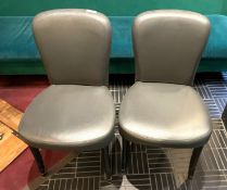 2 x Restaurant Dining Chairs Upholstered in a Grey Leather Upholstery