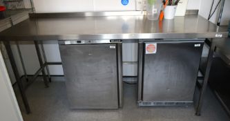 1 x Stainless Steel Prep Table - Dimensions: H95 x W200 x D75 cms