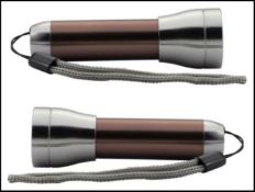 2,000 x Aluminium LED Pocket Torch- Brushed Steel Effect Finish - Colour: Bronze - New Boxed Stock