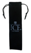 500 x Black Velvet Pen Pouches with ICE London logo- Silver - Ref: TSC-ICE900311 - CL945 - Location:
