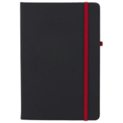 50 x Ebony A5 Soft PU Hardback Notebooks Containing 192 Pages of Lined Cream Paper - Colour: Black