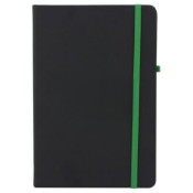 1,000 x Ebony A5 Soft PU Hardback Notebooks Containing 192 Pages of Lined Cream Paper - Colour: Blac