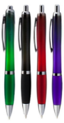 3,000 x Curvy Colour Ballpens with Comfortable Grip - Colour: Frosted Purple - New Boxed Stock -