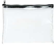 300 x Lexicon Transparant Clear Pencil Case with Coloured Zip - Colour: Black - New Boxed Stock