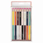 650 x Monogrammed Block Colour Pencils Set Of 8 - New Boxed Stock - Ref: TSC-ICE200345