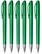 500 x Ridge Twist Action Ballpens with Black Ink - Colour: Green - New Boxed Stock - Ref: 102012.09.