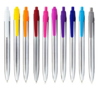 500 x Jazz Ballpens Featuring a Silver Barrel and Black Ink - Colour: Silver / Orange - New Boxed St