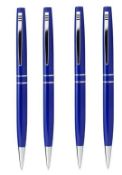 500 x Bellagio Twist-Action Metal Ballpens - Colour: Blue - New Boxed Stock - Ref: 101033.04.25