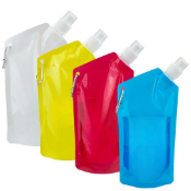 100 x Collapsible 820ml Drink Bottles with Carabiner Style Clip - Colour: Yellow - New Boxed Stock