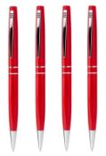 500 x Bellagio Twist-Action Metal Ballpens - Colour: Red - New Boxed Stock - Ref: 101033.05.25