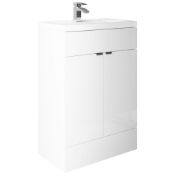 1 x SYNERGY Blend 600mm Full Depth Vanity Unit In White - RRP £252.00 - Ref: SY-BLE60FDVMW -