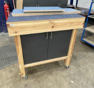 1 x Wheeled Wooden Storage Worktable - 100(L) X 50(D) X 107(H) cm - Ref: LB111 - CL1019 -