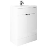 1 x SYNERGY Blend 600mm Full Depth Vanity Unit In White - RRP £252.00 - Ref: SY-BLE60FDVMW -