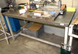1 x Heavy Duty Stainless Steel Workbench - Dimensions: H85 x W150 x D70 cm