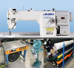 Contents of A Garment Manufacturing And Embroidery Business - Lockstitch & Coverstitch Machines, Materials, Threads, Finished Garments And More