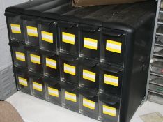 1 x Cabinet And Contents- Various Sewing Machine Parts Including Bobbin Cases, Bobbins, Hooks,