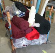 1 x Contents Of Stillage -Ribbing Material And Cotton (Red) Fabric And Lining - Assortment Of