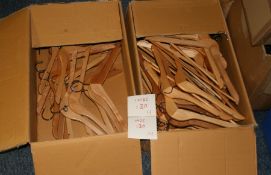3 x Boxes Of Quality Wooden Hangers - Qty 60 - Ref: 130 - CL1030 - Location: Anglesey LL77Collection