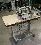 1 x YAMATO Twin Needle Cover Stitch Machine - Single Phase - Wheeled - Ref: 20 - CL1030 -