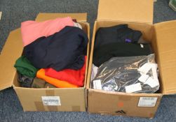 2 x Boxes Of Adults Rugby Shirts, Polo Shirts And Hoodies - Approx Qty 50 - Mixed Sizes And