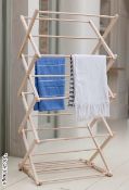 1 x Classic Folding Wooden Clothes Horse - Original RRP £50.00 - Ref: GTC860 - CL1017 - Location: