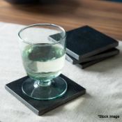 1 x Set Of 4 Black Marble Square Coasters - Ref: GTC673/GTCC15 - CL1017 - Location: Altrincham