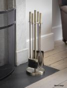 1 x Ebrington Fireside Tool Set - Antique Brass Finish - Boxed - RRP £65.00 - Ref: GTC518/GTCC12 -