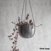 3 x Large Farringdon Hanging Planter Pots - Antique Pewter - Ref: GTC589/RC - CL1017 - Location: