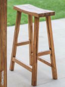 1 x St Mawes Rustic Outdoor Reclaimed Hand-finished Teak Bar Stool - Original RRP £180.00 - Ref: