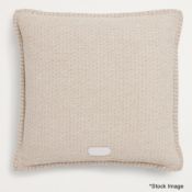 1 x PETER REED 'Torcello' Textured Blanket Stitch Cushion in a Neutral Tone, 50x50cm - RRP £380.00