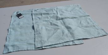2 x Eshott 45cm Cushion Covers In Tarn Blue - L:Inen - Ref: GTC774/GTCC19 - CL1017 - Location: Altri