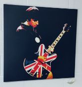 1 x OASIS Noel Gallagher Hand Painted Canvas Signed by the Original Artist - Size: 75 x 75 cm -