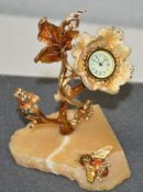 1 x JAY STRONGWATER 'Gold Tree' Designer Floral Handcrafted Bejewelled Ornamental Mantel Clock