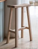1 x Clockhouse Raw Oak Solid Wood Bar Stool - Original RRP £225.00 - Ref: GTC917 - CL1017 -
