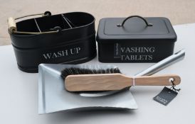 1 x Washing-Up Tidy + Washing Tablets Box + Dust Pan And Brush - Ref: GTC692/GTCC16 - CL1017 -