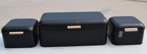 3 x Garden Tins In Black - Ref: GTC777/GTRC20 - CL1017 - Location: Altrincham WA14Condition Report: