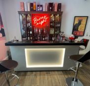 1 x Bespoke Home Bar With Illuminated Frontage, Backbar Display Units, and Bottle Coolers