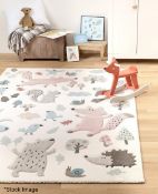 1 x WECON SIGIKID 'Forest' Easy-Care, Short-Pile Children's Carpet Rug in Neutral Tones