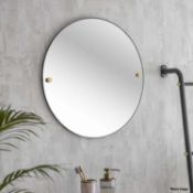 1 x Adelphi Round Wall Mirror - Black Steel - Boxed - RRP £100.00 - Ref: GTC258/GTC2P10 - CL1017 -