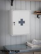 1 x Original First Aid Wall Cabinet In Chalk - Steel - Boxed - RRP £75.00 - Ref: GTC257/GTC2P10 -